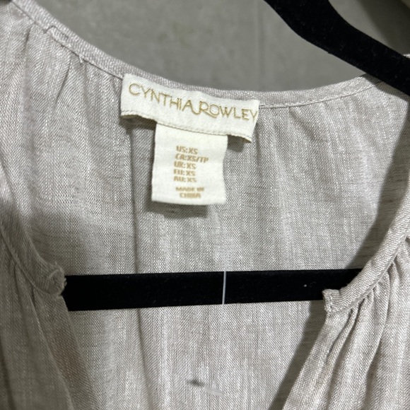 NEW! Cynthia Rowley linen grey tiered v neck dress - Picture 3 of 5